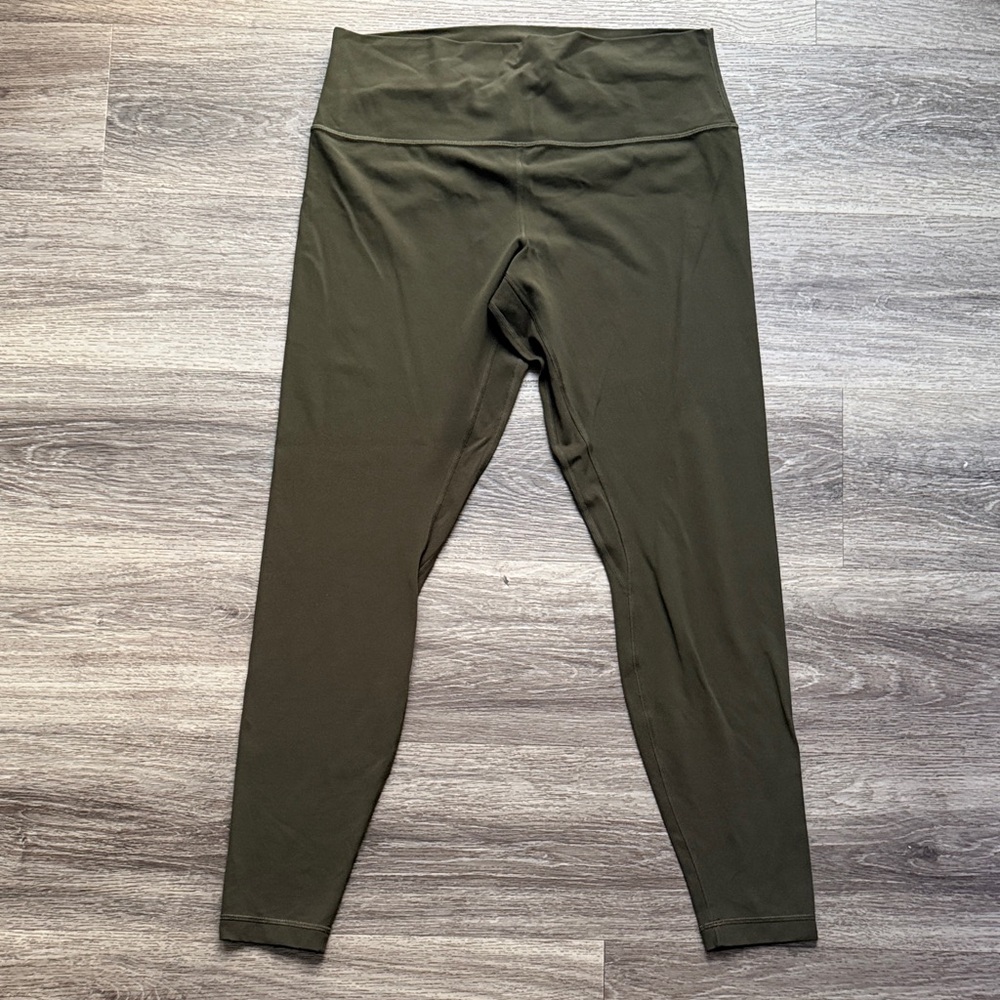 lululemon Olive Green High-Rise Leggings 28”Align Tights Size 14